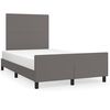 vidaXL Cadru de pat fără saltea gri 120x190 cm piele artificială