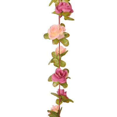 vidaXL Ghirlande de flori artificiale, 6 buc. roșu roze, 250 cm