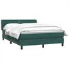 vidaXL Pat box spring cu saltea, verde &icirc;nchis, 140x220 cm, catifea