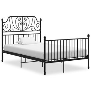 vidaXL Cadru de pat, negru, 120x200 cm, metal