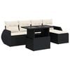 vidaXL Set mobilier de grădină cu perne, 6 piese, negru, poliratan