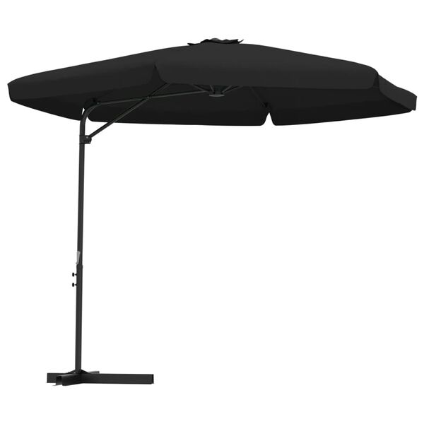 vidaXL Umbrelă de soare de grădină, st&acirc;lp din oțel, negru, 300 cm