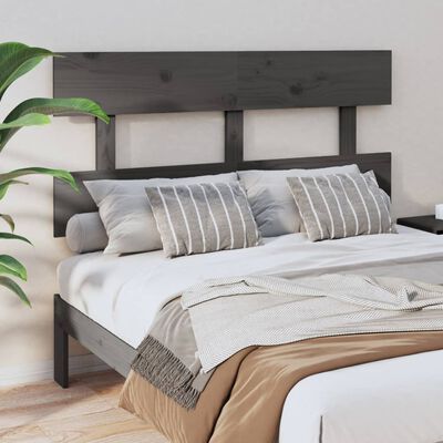 vidaXL Tăblie de pat, gri, 144x3x81 cm, lemn masiv de pin