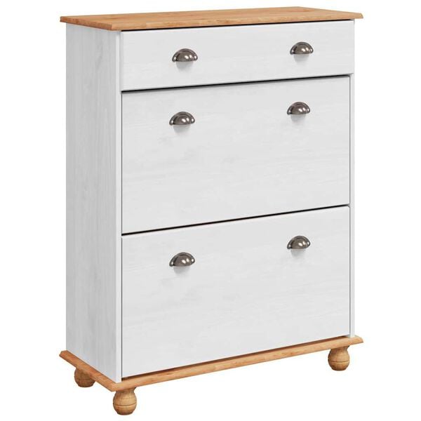 vidaXL Dulap pentru pantofi cu sertar ASKIM Alb 85 x 35 x 108 cm