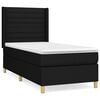 vidaXL Pat box spring cu saltea, negru, 90x190 cm, textil