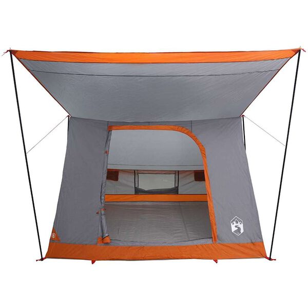 vidaXL Cort de Camping Gri și Portocalie 223 x 163 x 130 cm tafta
