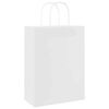 vidaXL Pungi de h&acirc;rtie 250 buc cu m&acirc;nere albe 26x12x35 cm