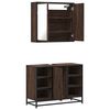 vidaXL Set mobilier de baie, 2 piese, stejar maro, lemn prelucrat