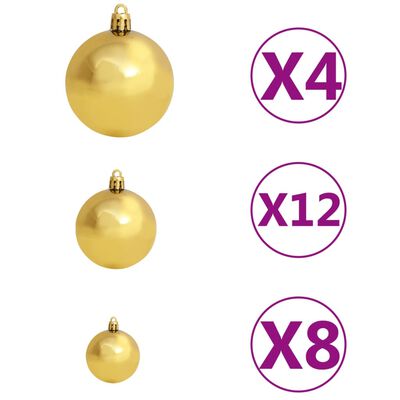 vidaXL Set globuri de Crăciun 100 buc. 3/4/6 cm, maro/bronz/auriu
