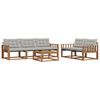 vidaXL Set de canapele de exterior 6 pcs Gri natural și deschis