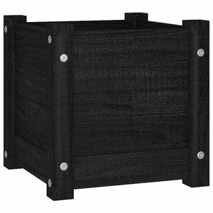 vidaXL Jardinieră de grădină, negru, 31x31x31 cm, lemn masiv de pin