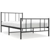 vidaXL Cadru pat metalic cu tăblii de cap/picioare, negru, 107x203 cm