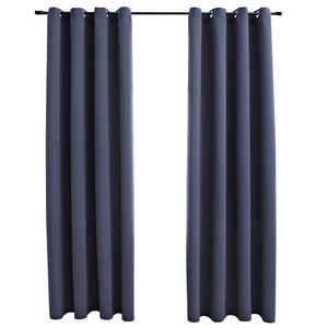 vidaXL Draperii opace cu inele metalice, 2 buc, antracit, 140 x 175 cm
