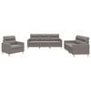 vidaXL Set de canapea cu perne, 3 piese, gri taupe, material textil