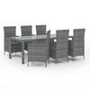 vidaXL Set mobilier de grădină cu perne, 7 piese, gri, poliratan