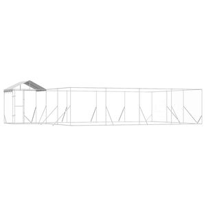 vidaXL Padoc exterior cu acoperiș argintiu 10x6x2,5 m oțel galvanizat