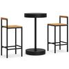 vidaXL Set bar pentru grădină, 3 piese, negru, poliratan/lemn acacia