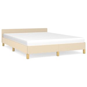 vidaXL Cadru de pat fără saltea, crem, 140x200 cm, textil