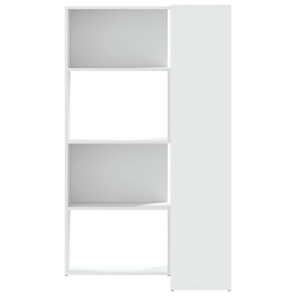 vidaXL Bibliotecă 4 niveluri, alb, 85x85x140 cm, lemn prelucrat