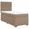 vidaXL Pat box spring cu saltea, cappuccino, 100x200cm piele ecologică