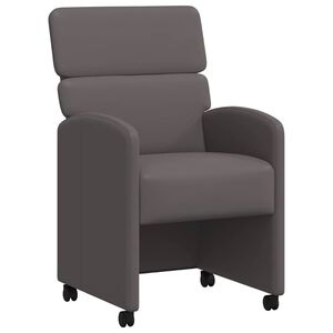 vidaXL Scaune de dining cu roți 2 buc. Piele artificială Gri