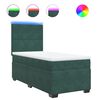 vidaXL Pat box spring cu saltea, verde închis, 100x200 cm, catifea