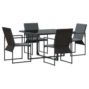 vidaXL Set de masă pentru grădină 5 buc. Negru Oțel
