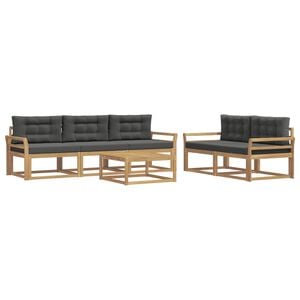 vidaXL Set de canapele de exterior 6 buc. Alb și antracit