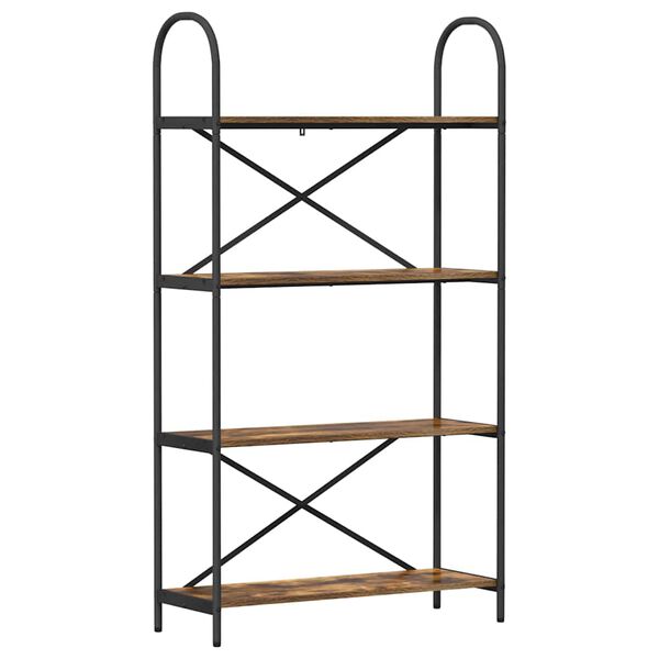 vidaXL Raft pentru cărți Stejar fumuriu 80 x 30 x 146 cm Lemn compozit