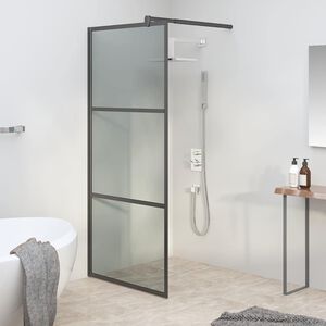 vidaXL Paravan de duș walk-in 80x195 cm sticlă ESG &icirc;nchisă negru