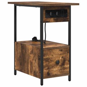 vidaXL Dulap de noapte Stejar fumuriu 60 x 30 x 61 cm Lemn compozit