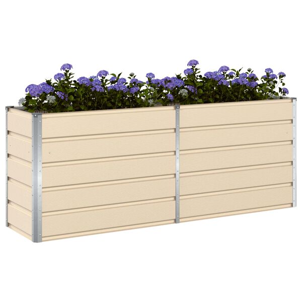 vidaXL Jardinieră Creme 480 x 50 x 45 cm Oțel Galvanizat