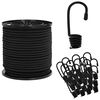 vidaXL Cords bungee cu c&acirc;rlige 4 mm Negru PP și cauciuc