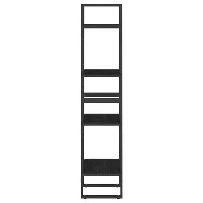 vidaXL Bibliotecă cu 4 rafturi, negru, 40x30x140 cm, lemn masiv de pin