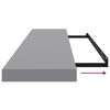 vidaXL Rafturi de perete suspendate, 4 buc., gri, 120x23,5x3,8 cm, MDF