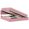 vidaXL Pat cu storage cu headboard Roz 160 x 200 cm Catifea