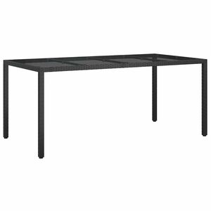 vidaXL Masă de Grădină Negru 190 x 90 x 75 cm poliratan