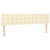 vidaXL Tăblie de pat cu LED, crem, 180x5x78/88 cm, piele ecologică