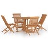 vidaXL Set mobilier de exterior pliabil, 5 piese, lemn masiv de tec