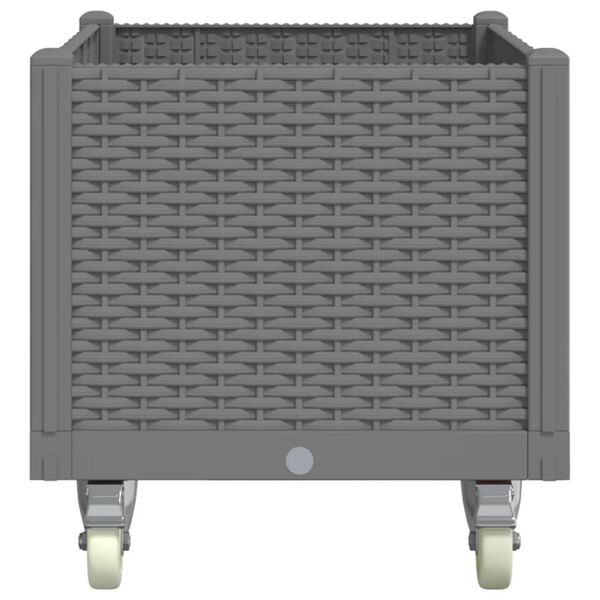 vidaXL Jardinieră de grădină cu picioare, gri deschis, 80x50x54 cm, PP