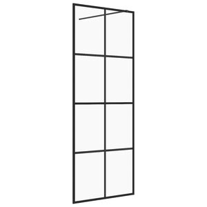 vidaXL Paravan de duș walk-in negru 80x195 cm sticlă ESG transparentă