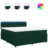 vidaXL Pat box spring cu saltea, verde &icirc;nchis, 200x200 cm, catifea