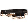 vidaXL Set de canapele de exterior cu pernă 9 pcs Natural și Negru