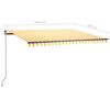 vidaXL Copertină autonomă retractabilă automat galben & alb 450x350 cm