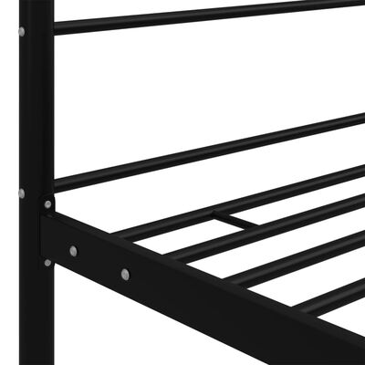 vidaXL Cadru de pat cu baldachin, negru, 90x200 cm, metal