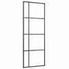 vidaXL Ușă glisantă cu set de feronerie neagră 76x205 cm Sticlă ESG