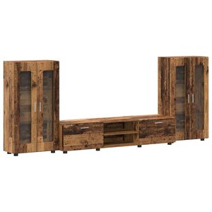 vidaXL Set comodă TV cu sertar FLORIN 3 pcs Lemn vechi Lemn compozit