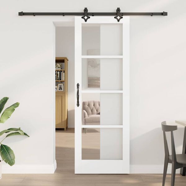 vidaXL Ușă glisantă ORKDAL Alb și negru 73,5 x 211 cm