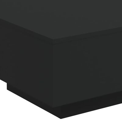 vidaXL Măsuță de cafea cu lumini LED, negru, 55x55x31 cm