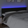 vidaXL Tăblie de pat cu LED, negru, 160x5x78/88 cm, textil
